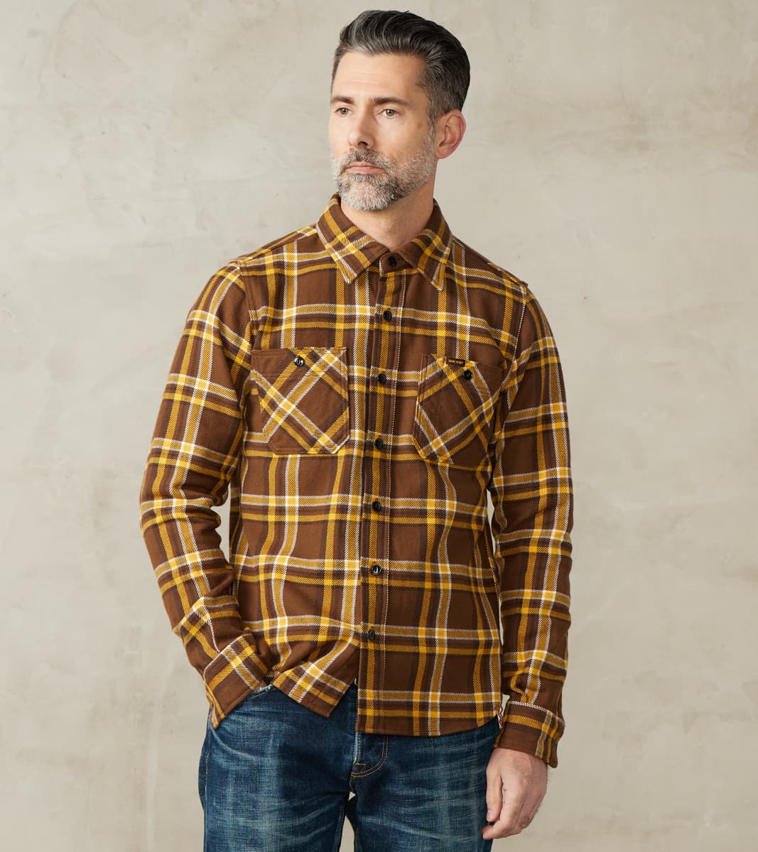 Iron Heart 378-BRN - Work Shirt - 12oz Ultra Heavy Flannel Crazy Check…