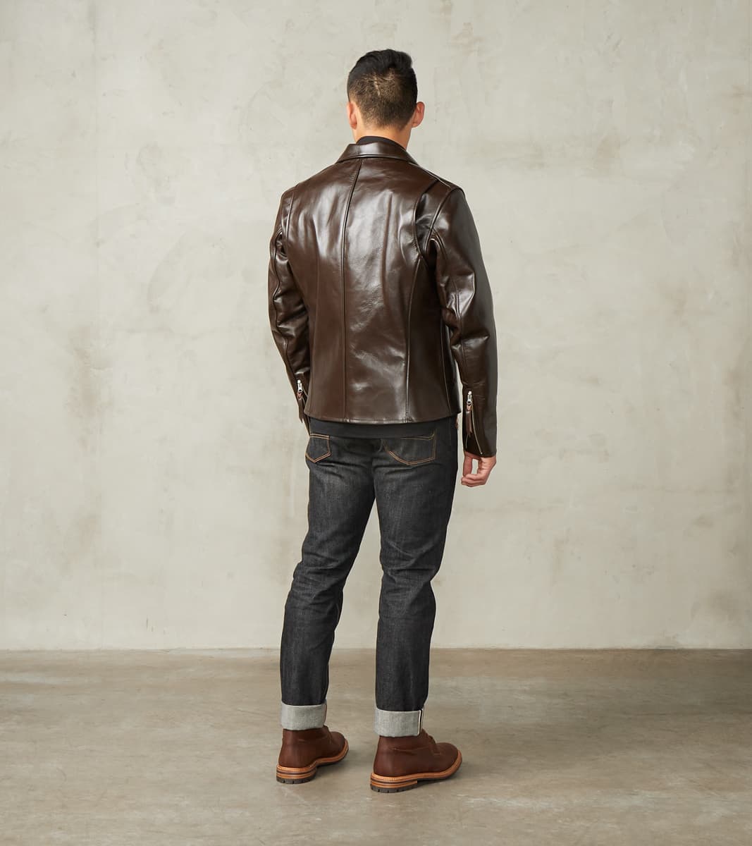 129J-BRN - Rider's Jacket - Brown Japanese Horsehide