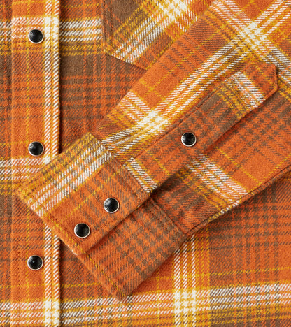 399-ORA - Western - 12oz Slubby Heavy Flannel Check Orange