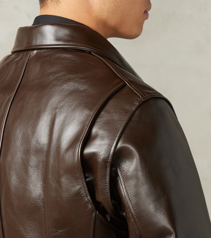 129J-BRN - Rider's Jacket - Brown Japanese Horsehide