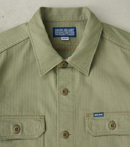 385-ODG - Military CPO Shirt - 9oz Olive Drab Green Herringbone Twill