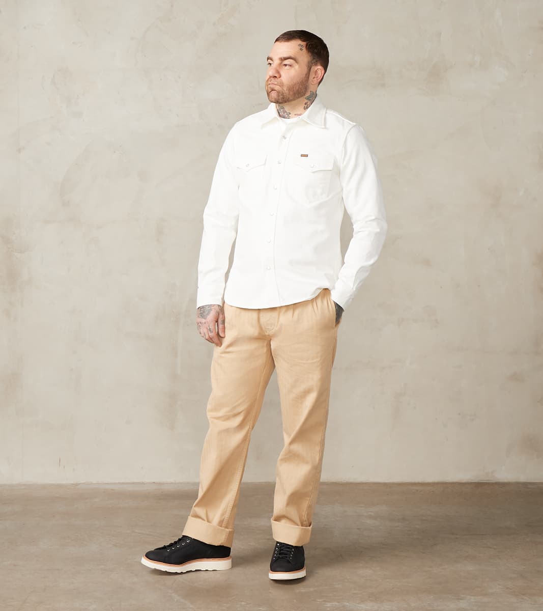 384-WHT - Western - 13.5oz White Denim