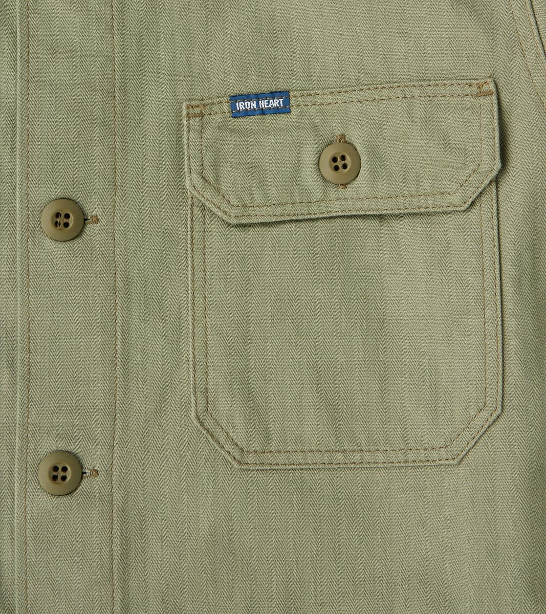 385-ODG - Military CPO Shirt - 9oz Olive Drab Green Herringbone Twill