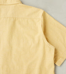 388-YEL - Short Sleeved Summer Shirt - 4oz Japanese Selvedge Blend Yellow
