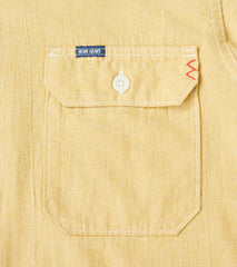 388-YEL - Short Sleeved Summer Shirt - 4oz Japanese Selvedge Blend Yellow