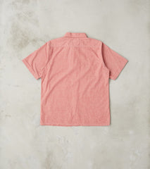388-RED - Short Sleeved Summer Shirt - 4oz Japanese Selvedge Blend Red