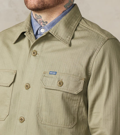 385-ODG - Military CPO Shirt - 9oz Olive Drab Green Herringbone Twill