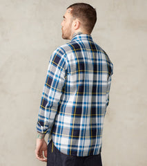 382-BLU - Work Shirt - 9oz Selvedge Flannel American Blue Check