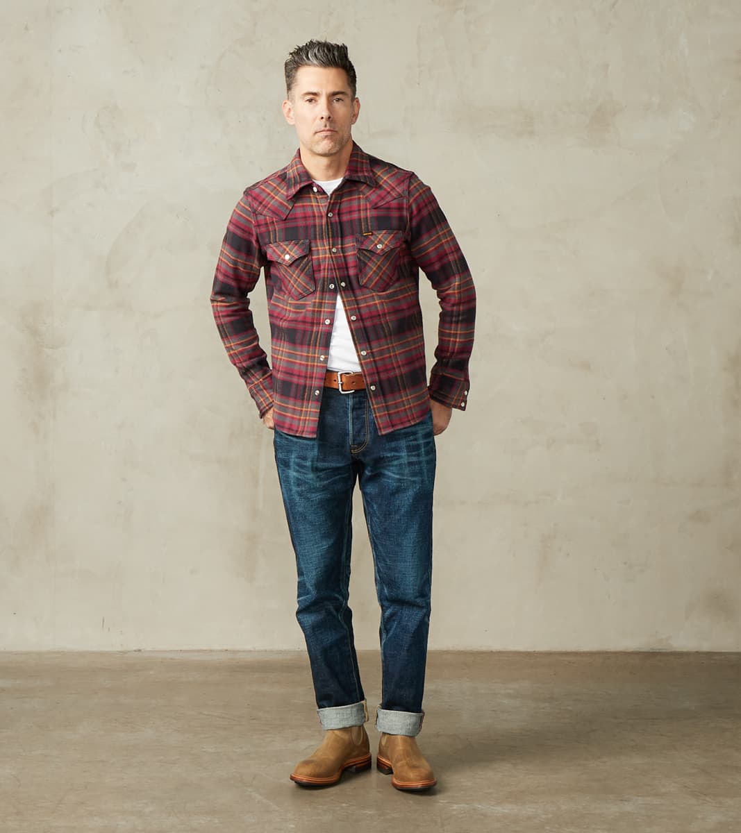 Iron Heart 403-GRY - Western- 11oz Ultra Heavy Flannel Grey Check