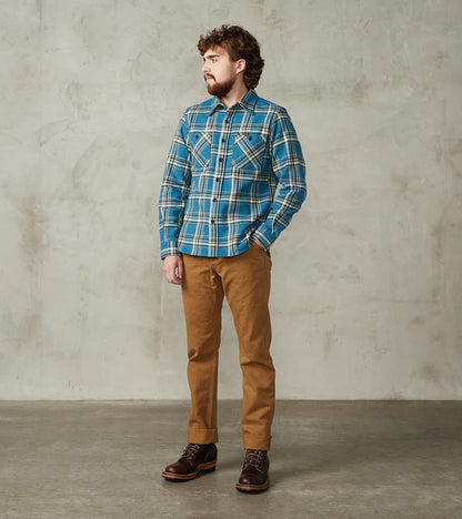 Iron Heart 435-BLU - Work Shirt - 12oz Ultra Heavy Flannel Blue Americ…