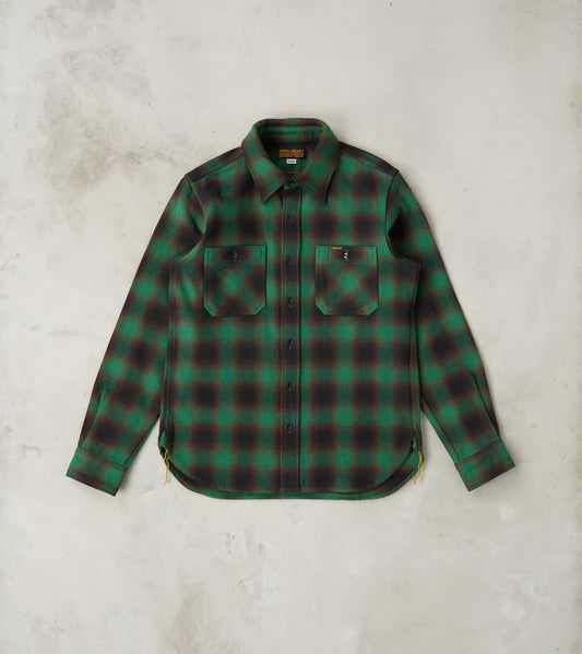 Iron Heart 379-GRN - Work Shirt - 12oz Ultra Heavy Flannel Ombre Check…