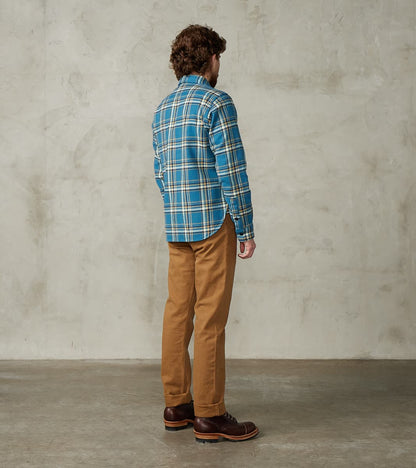 435-BLU - Work Shirt - 12oz Ultra Heavy Flannel Blue American Check