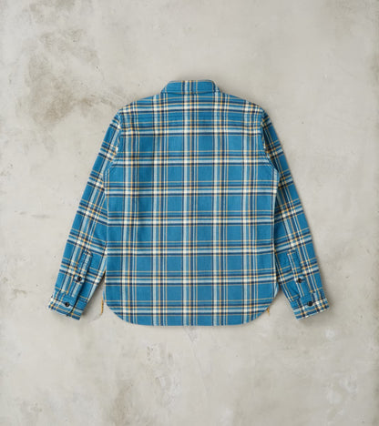 435-BLU - Work Shirt - 12oz Ultra Heavy Flannel Blue American Check