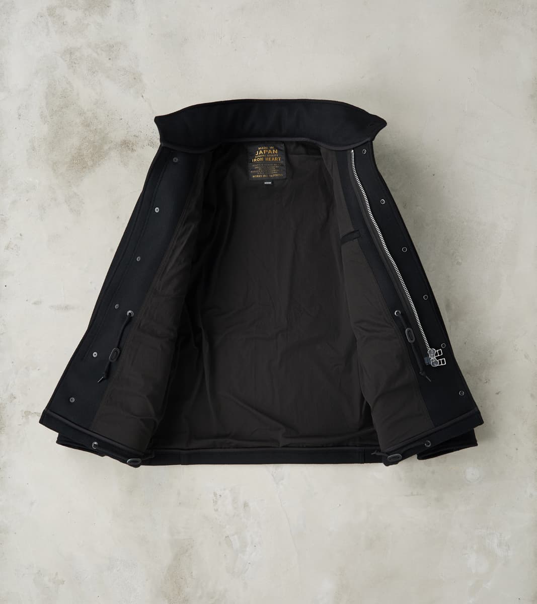 Iron Heart 49-BLK - M65 Field Jacket - 21oz Black Melton Wool