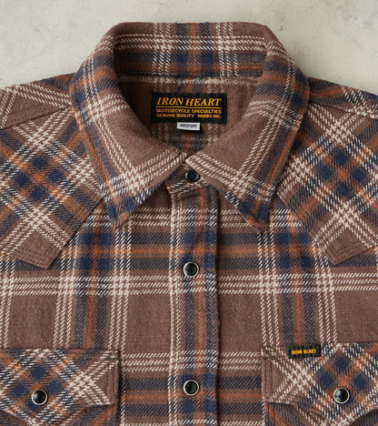 431-BRN - Western - 12oz Slubby Heavy Flannel Brown Check
