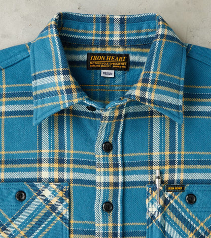 435-BLU - Work Shirt - 12oz Ultra Heavy Flannel Blue American Check