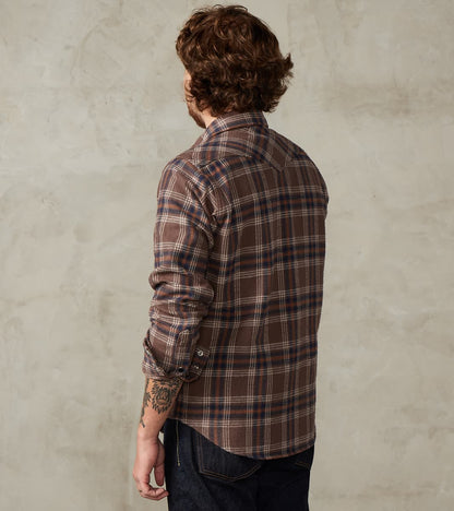 431-BRN - Western - 12oz Slubby Heavy Flannel Brown Check
