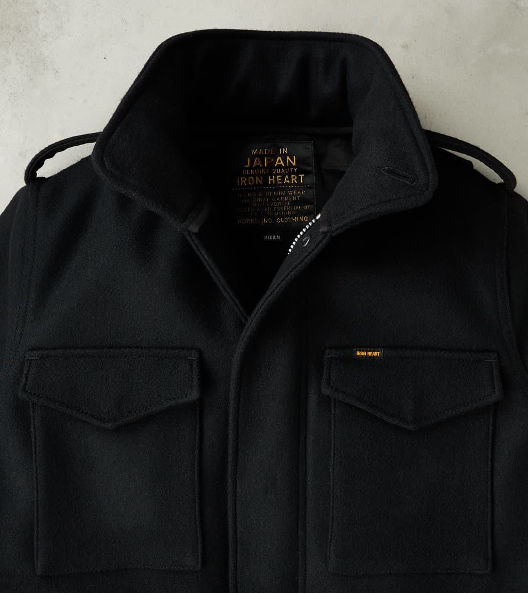 49-BLK - M65 Field Jacket - 21oz Black Melton Wool