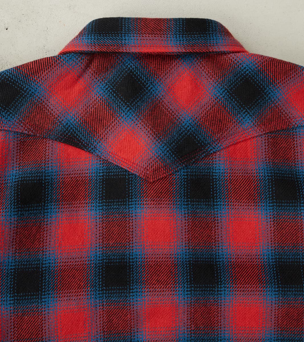 373-RED - Western- 12oz Ultra Heavy Flannel Ombre Check Red