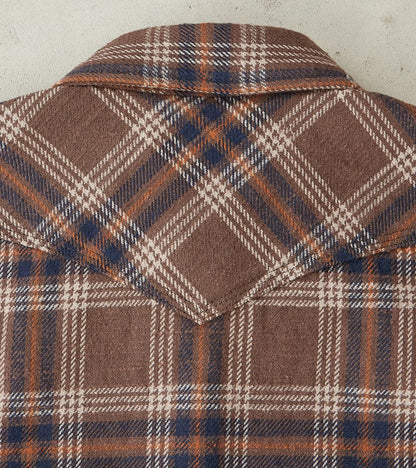 431-BRN - Western - 12oz Slubby Heavy Flannel Brown Check