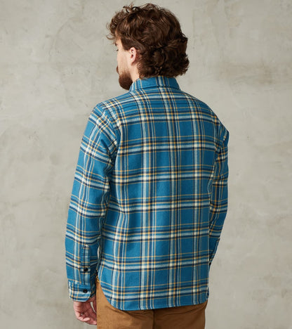 435-BLU - Work Shirt - 12oz Ultra Heavy Flannel Blue American Check