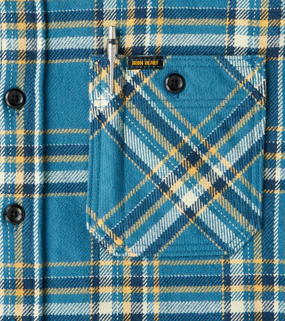 435-BLU - Work Shirt - 12oz Ultra Heavy Flannel Blue American Check