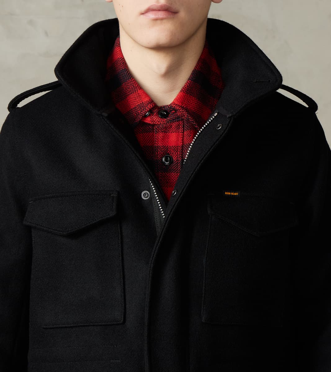 49-BLK - M65 Field Jacket - 21oz Black Melton Wool