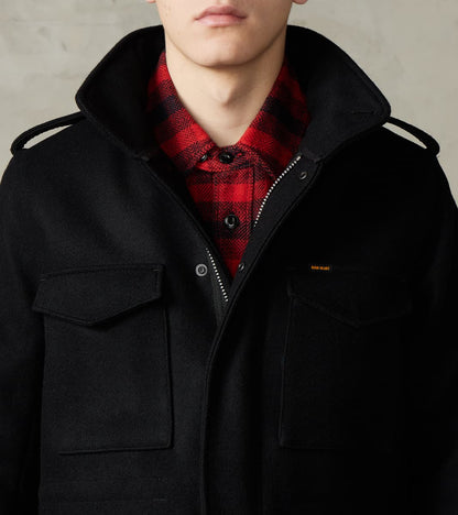 49-BLK - M65 Field Jacket - 21oz Black Melton Wool