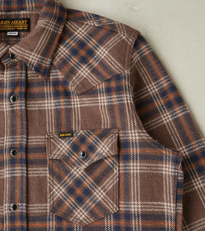 431-BRN - Western - 12oz Slubby Heavy Flannel Brown Check