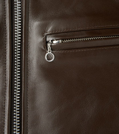 129J-BRN - Rider's Jacket - Brown Japanese Horsehide