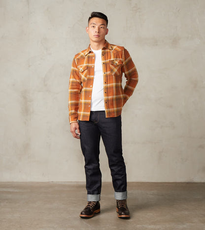 399-ORA - Western - 12oz Slubby Heavy Flannel Check Orange