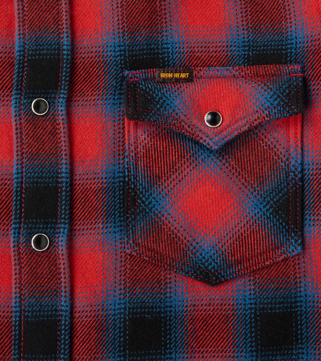 373-RED - Western- 12oz Ultra Heavy Flannel Ombre Check Red