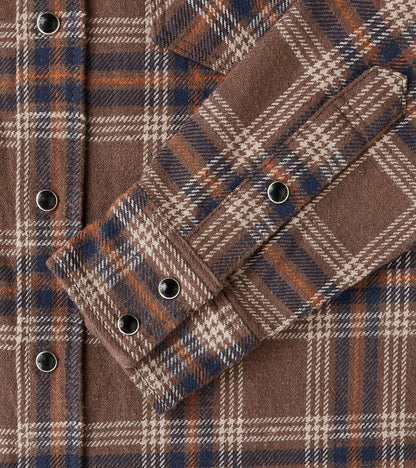 431-BRN - Western - 12oz Slubby Heavy Flannel Brown Check