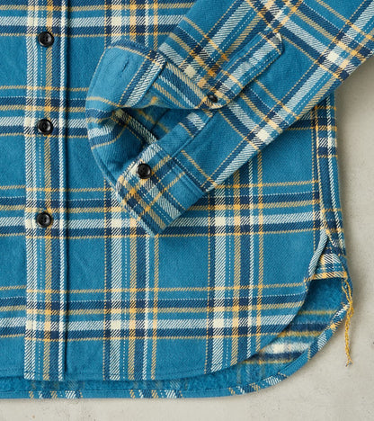 435-BLU - Work Shirt - 12oz Ultra Heavy Flannel Blue American Check