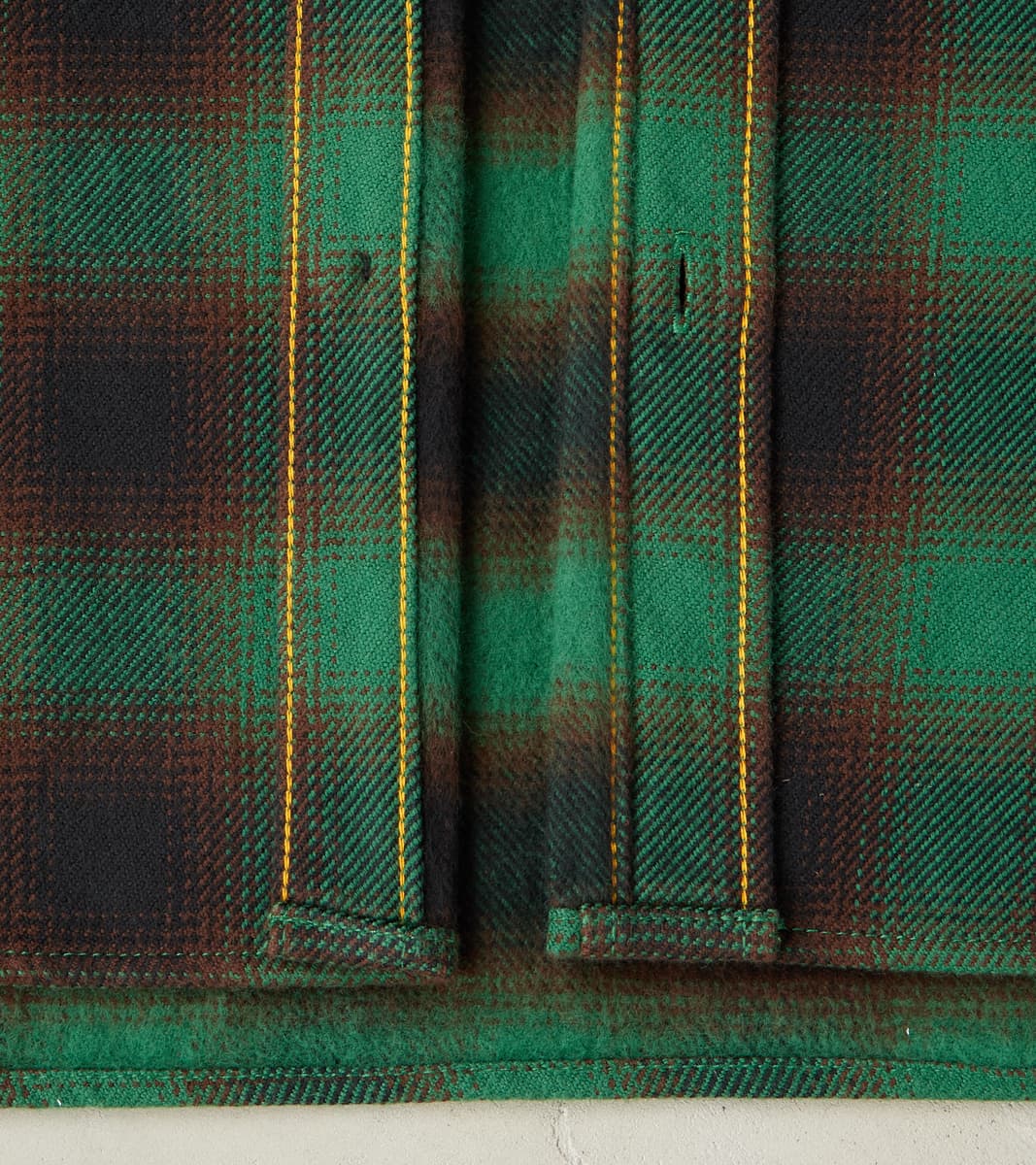 379-GRN - Work Shirt - 12oz Ultra Heavy Flannel Ombre Check Green