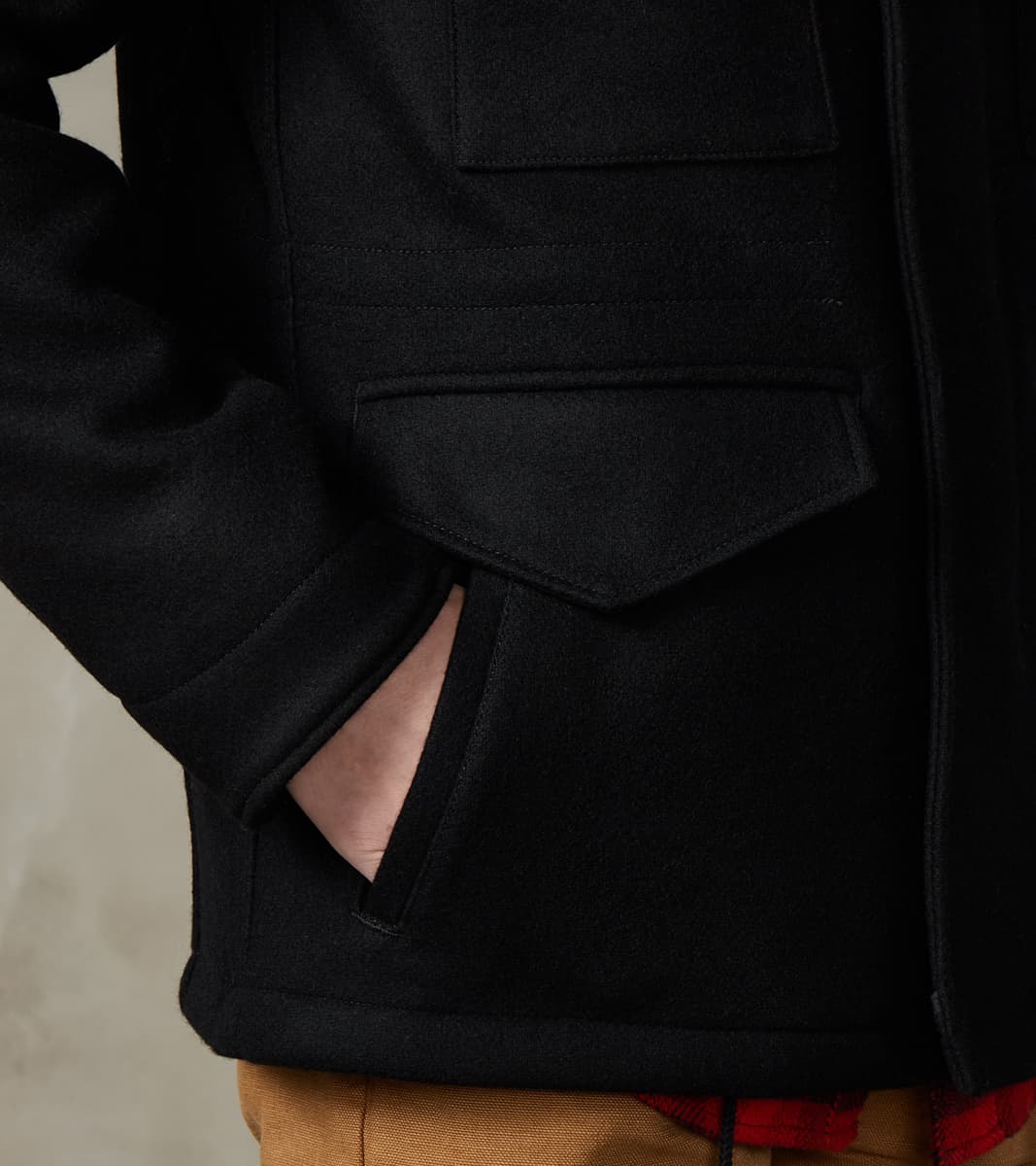 49-BLK - M65 Field Jacket - 21oz Black Melton Wool