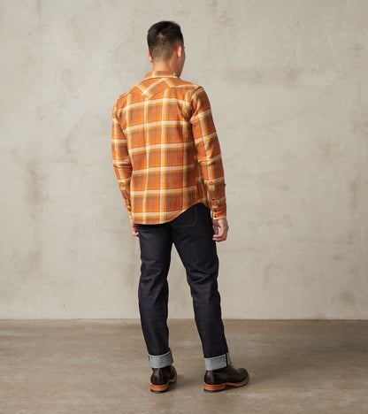 399-ORA - Western - 12oz Slubby Heavy Flannel Check Orange