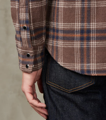 431-BRN - Western - 12oz Slubby Heavy Flannel Brown Check