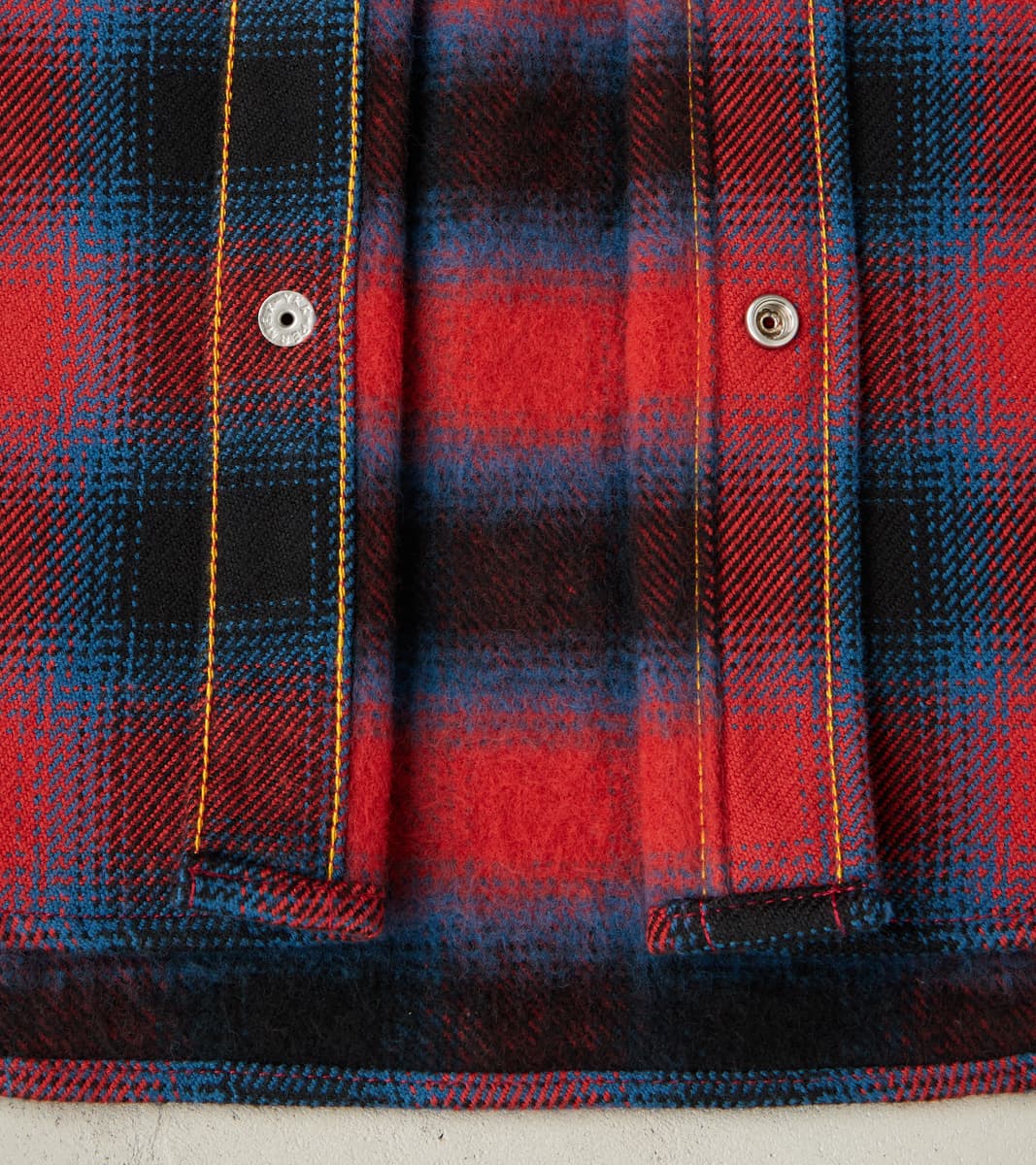 373-RED - Western- 12oz Ultra Heavy Flannel Ombre Check Red