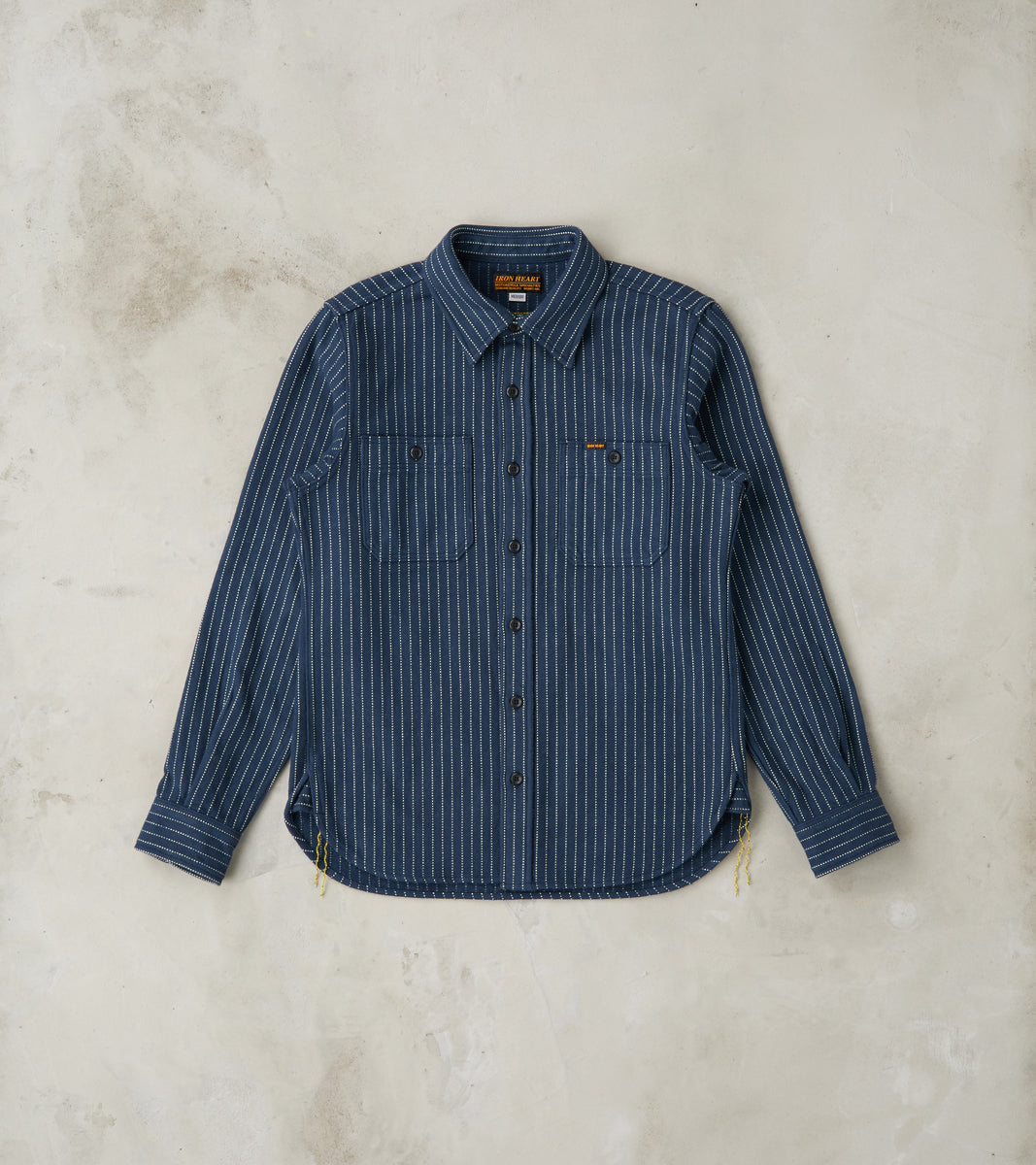 Iron Heart 402-NAV - Work Shirt - 12oz Ultra Heavy Flannel Navy Chalk ...