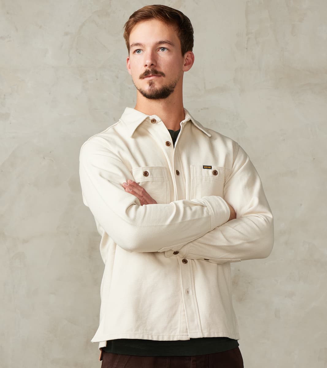 423-IVO - Work Overshirt - 13oz Ivory Oxford Cloth