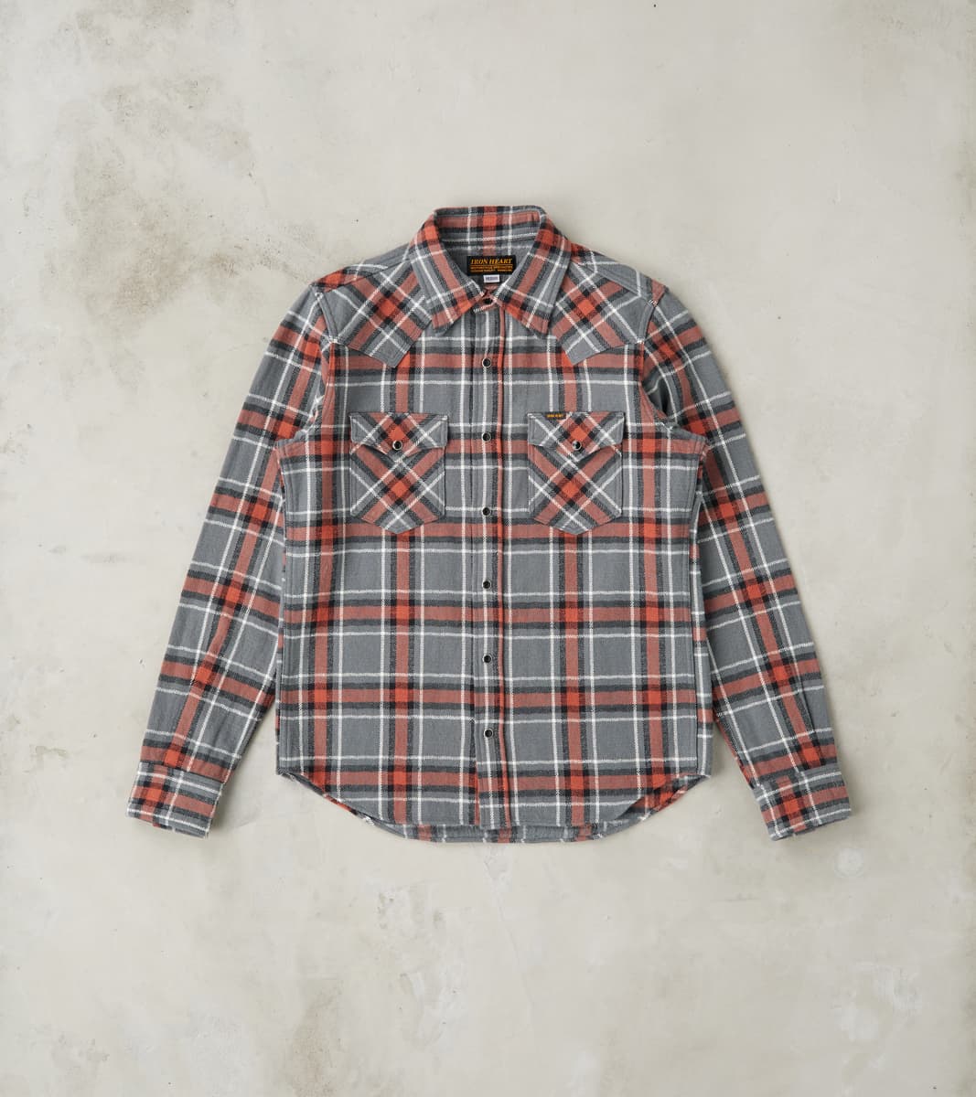 Iron Heart 369-GRY - Western - 12oz Slubby Heavy Flannel Herringbone C…