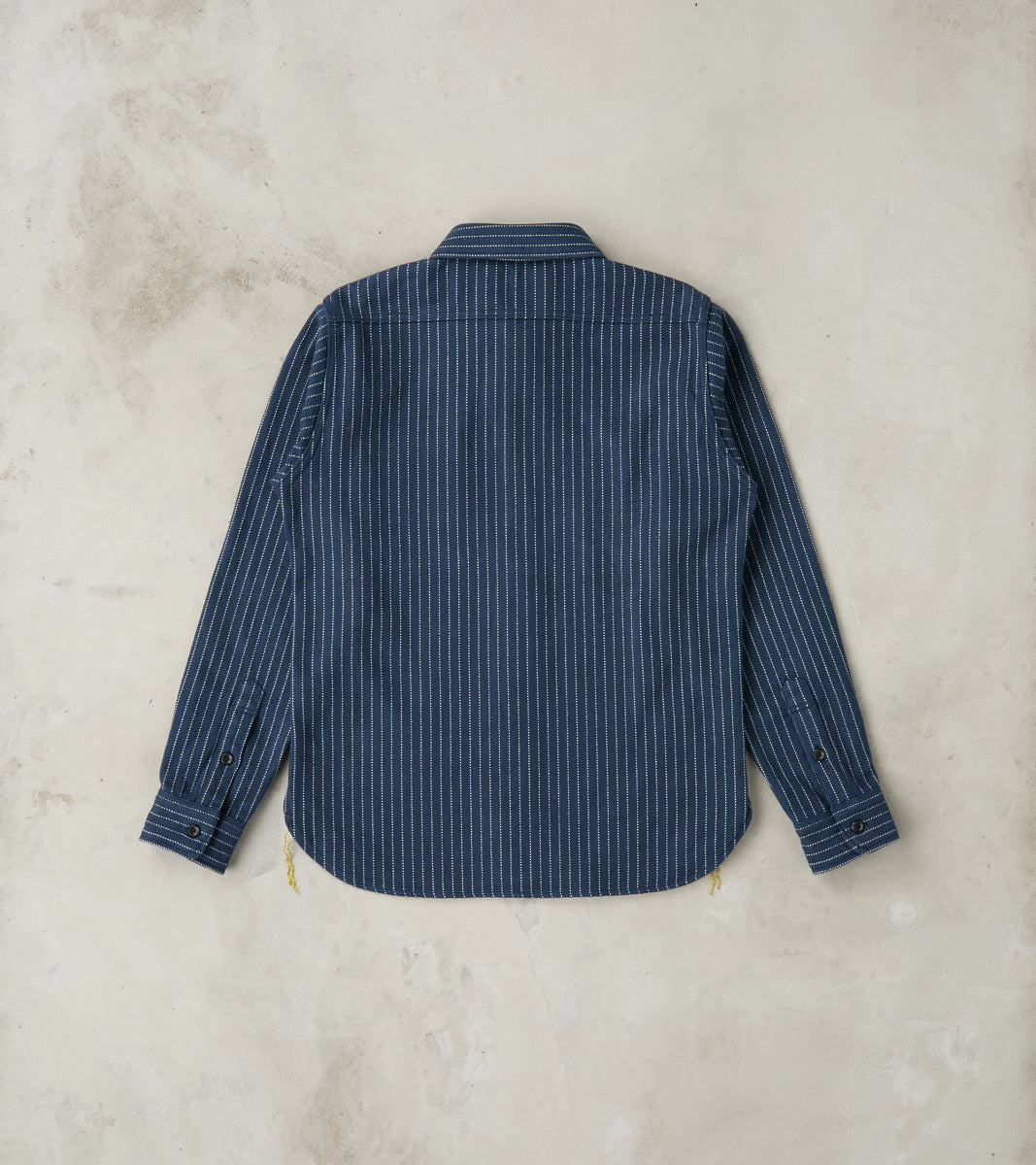 402-NAV - Work Shirt - 12oz Ultra Heavy Flannel Navy Chalk Stripe