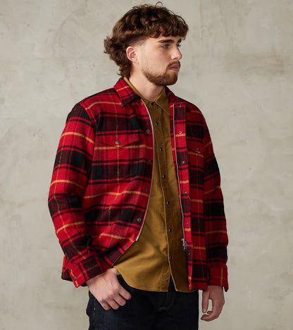 433-RED - Rider's Overshirt - 10oz Heavy Brushed Flannel Red Check