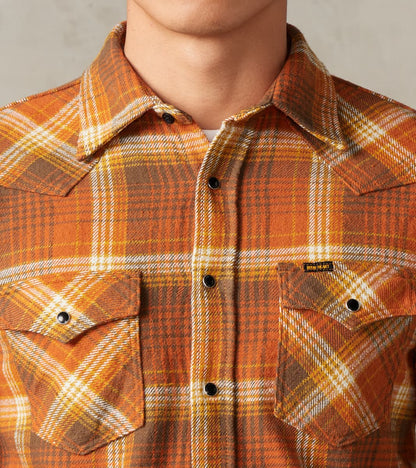 399-ORA - Western - 12oz Slubby Heavy Flannel Check Orange