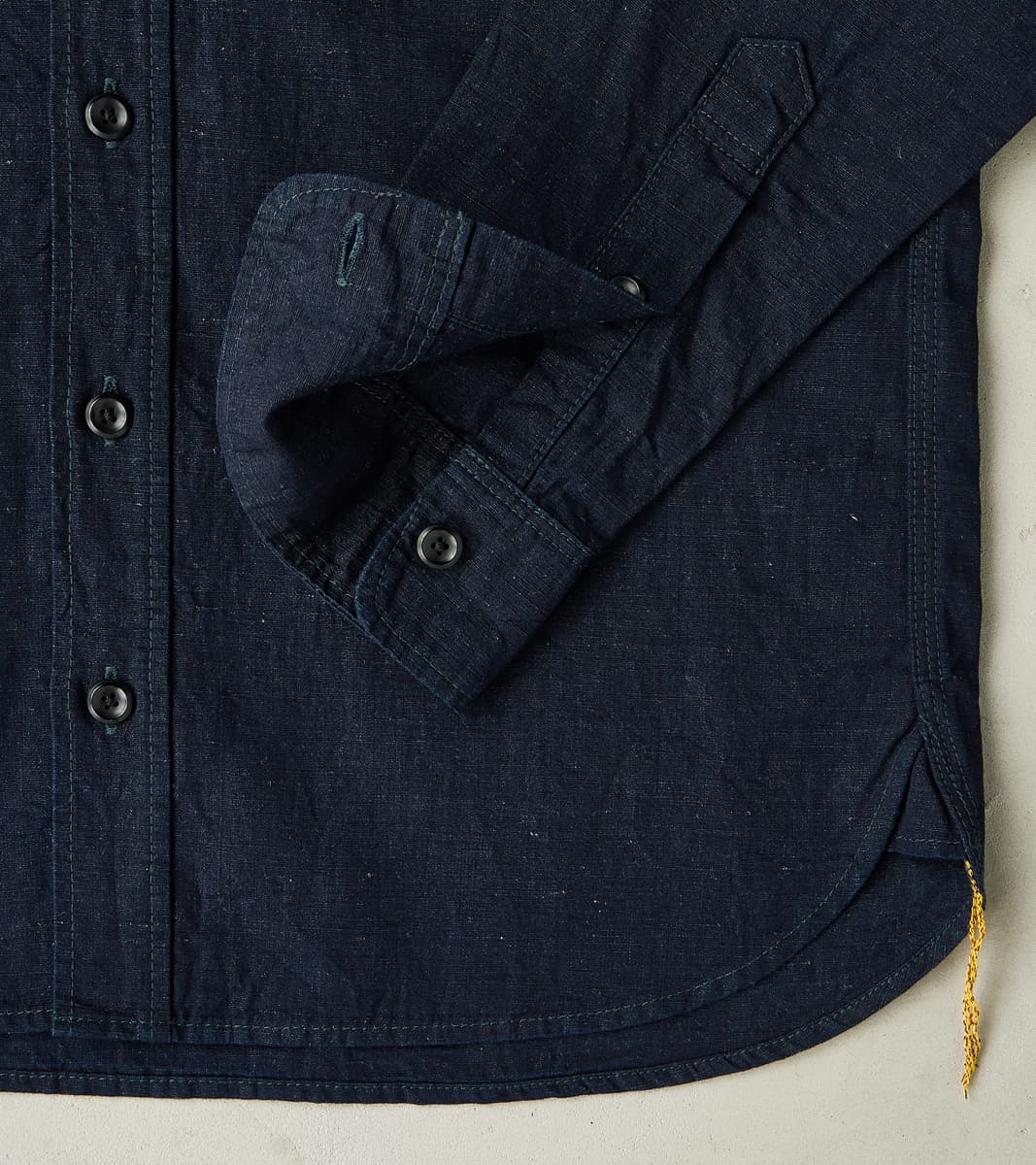 Iron Heart 443-IND - Work Shirt - 7oz Indigo Cotton Linen Chambray
