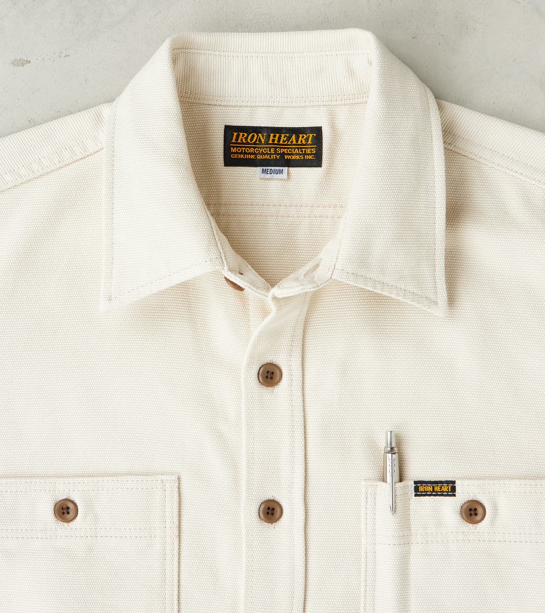 423-IVO - Work Overshirt - 13oz Ivory Oxford Cloth