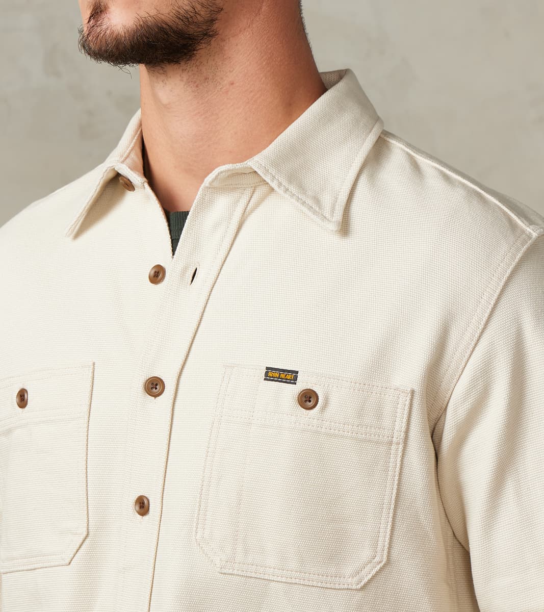 423-IVO - Work Overshirt - 13oz Ivory Oxford Cloth