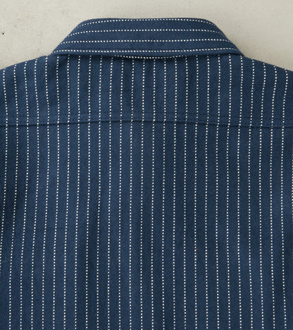 402-NAV - Work Shirt - 12oz Ultra Heavy Flannel Navy Chalk Stripe