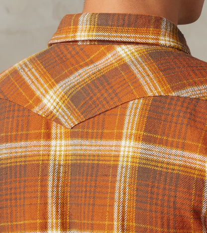 399-ORA - Western - 12oz Slubby Heavy Flannel Check Orange